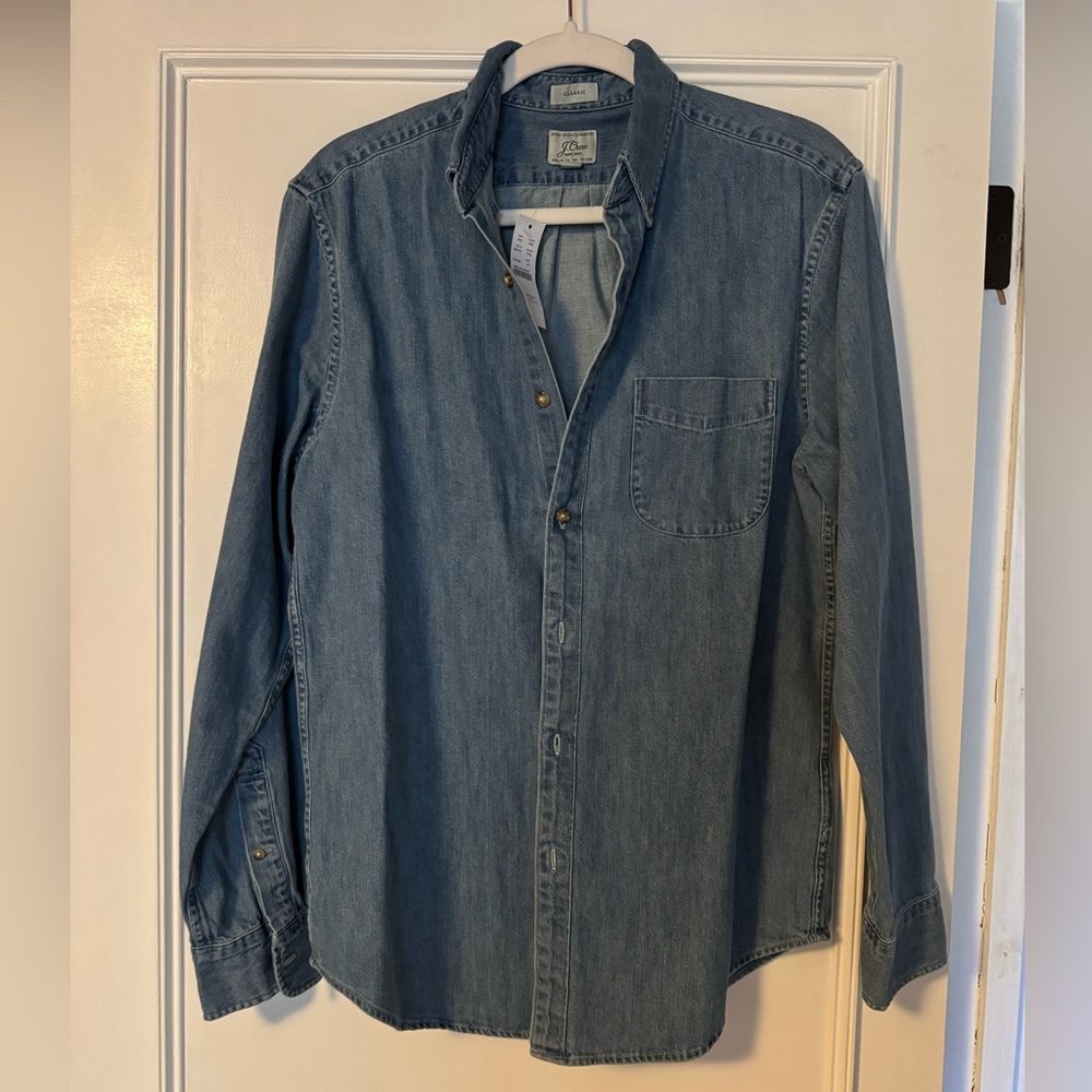 J. Crew Denim Button Shirt Size Medium Classic Fit